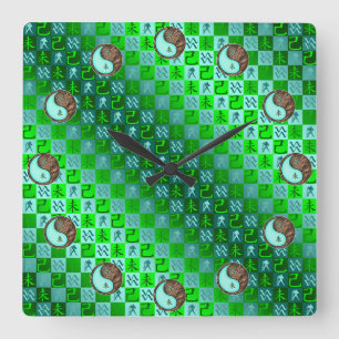 Wassermann & Erdziege Quadratische Wanduhr