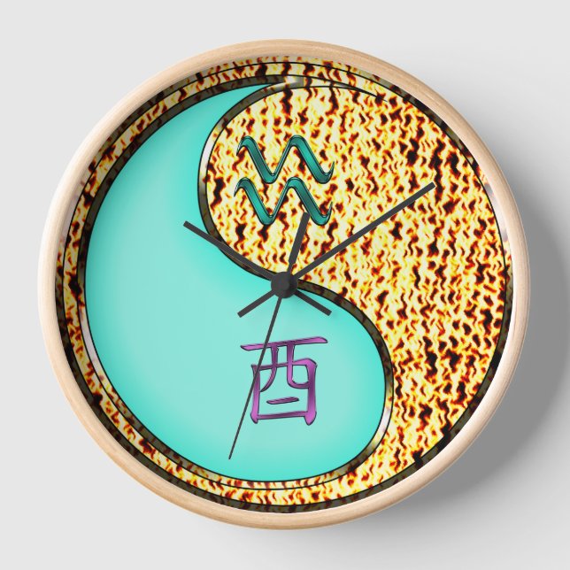 Wassermann & Feuer Hahn Uhr (Vorderseite)