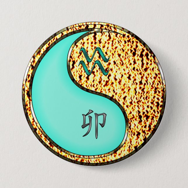 Wassermann & Feuer Kaninchen Button (Vorderseite)