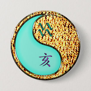 Wassermann & Feuer-Schwein Button