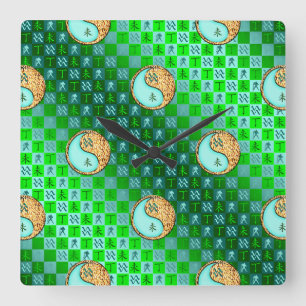 Wassermann & Feuer Ziege Quadratische Wanduhr