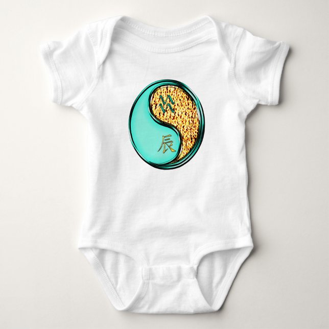 Wassermann & Feuerdrache Baby Strampler (Vorderseite)