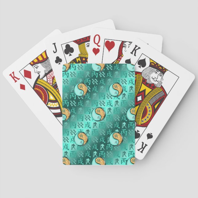 Wassermann & Feuerhund Spielkarten (Rückseite)