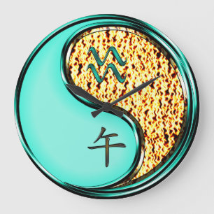 Wassermann & Feuerpferd Große Wanduhr