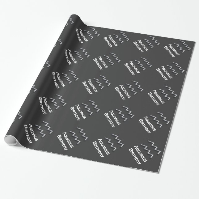Wassermann Geburtstag-Tierkreis Zeichen Geschenkpapier (Ungerollt)