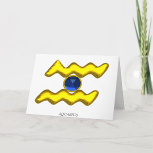 WASSERMANN /GOLD ZODIAC GEBURTSTAGSJUWEL KARTE