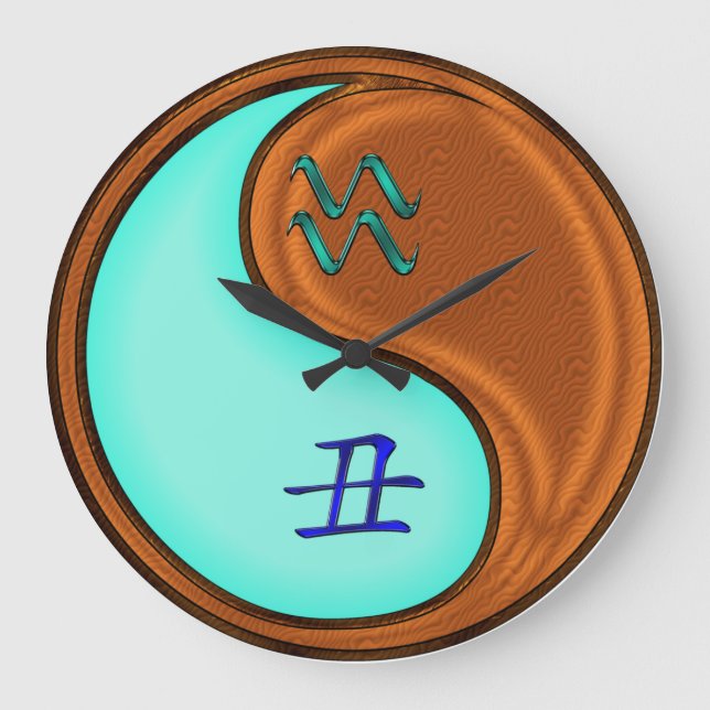 Wassermann & Holz-Ochse Große Wanduhr (Vorderseite)