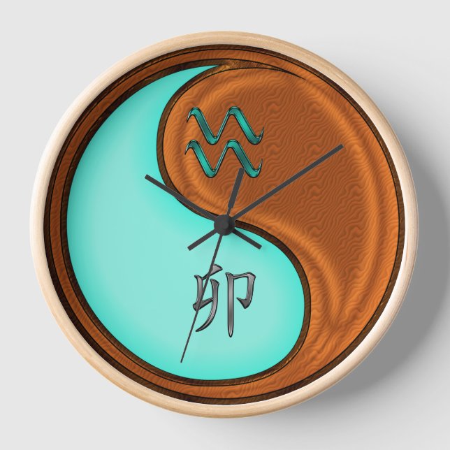 Wassermann & Holzkaninchen Uhr (Vorderseite)