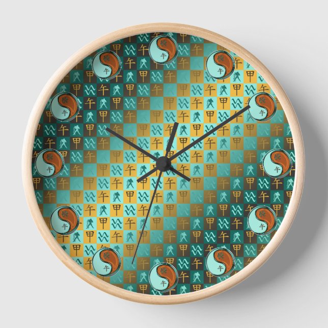 Wassermann & Holzpferd Uhr (Vorderseite)