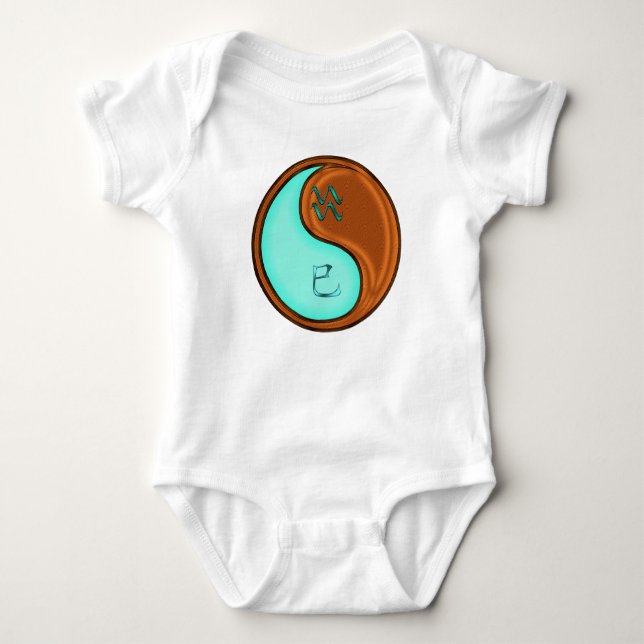 Wassermann & Holzschlange Baby Strampler (Vorderseite)