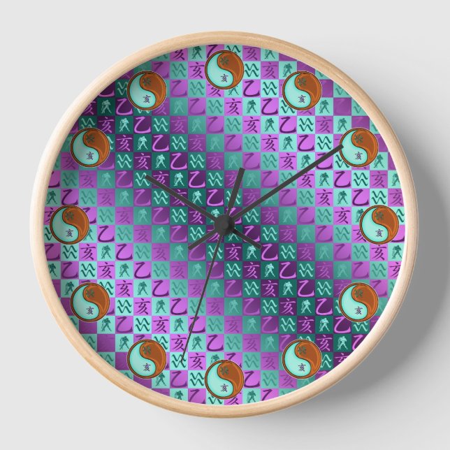 Wassermann & Holzschwein Uhr (Vorderseite)