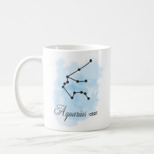 Wassermann-Horoskop-Tierkreis-Symbol-Blau-Aquarell Kaffeetasse