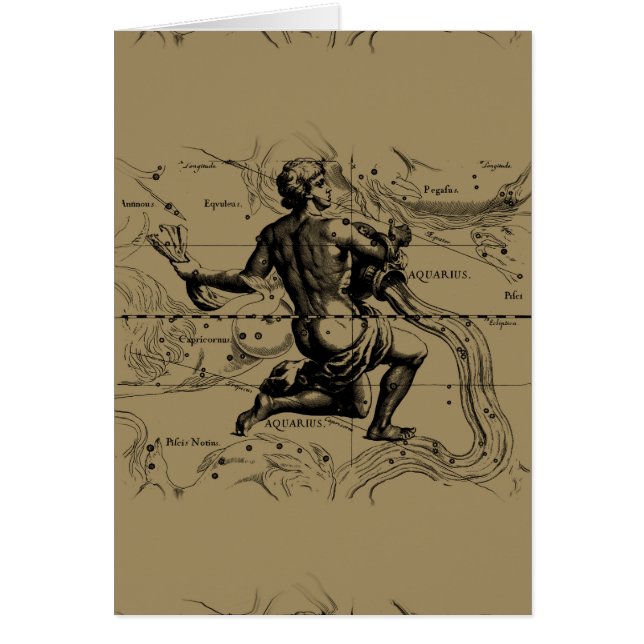 Wassermann-Konstellations-Karte Hevelius 1690 auf (Vorne)