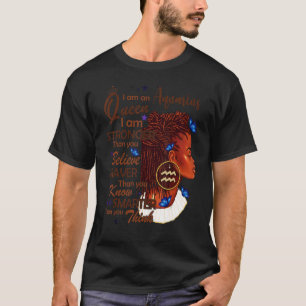 Wassermann Mädchen Afro Locs Mädchen Sternzeichen  T-Shirt