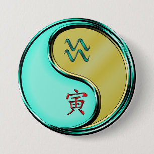 Wassermann & Metall-Tiger Button