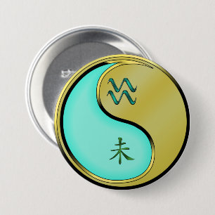 Wassermann & Metall Ziege Button