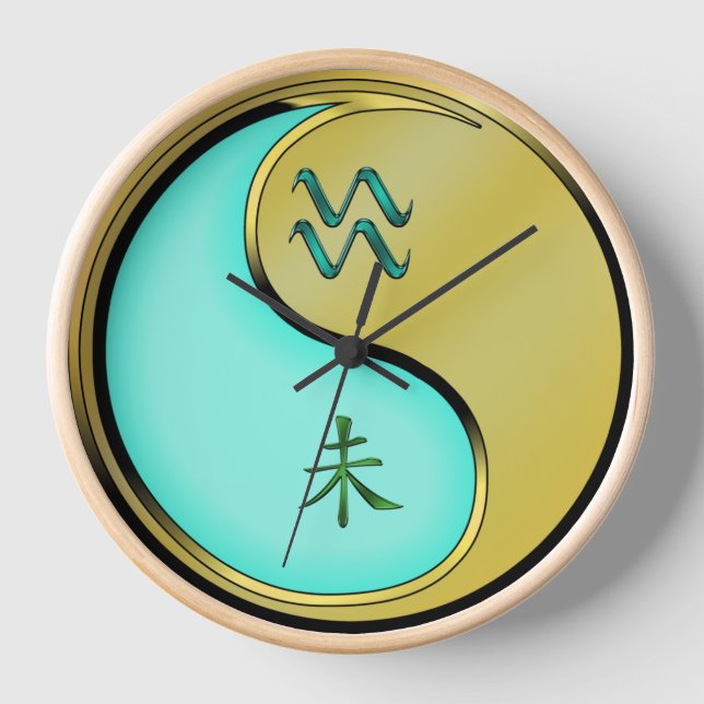 Wassermann & Metall Ziege Uhr (Vorderseite)