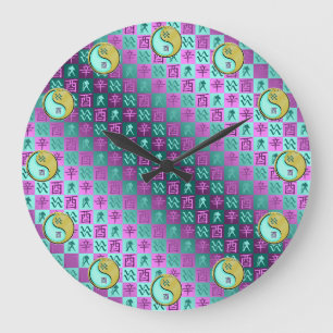 Wassermann & Metallhahn Große Wanduhr