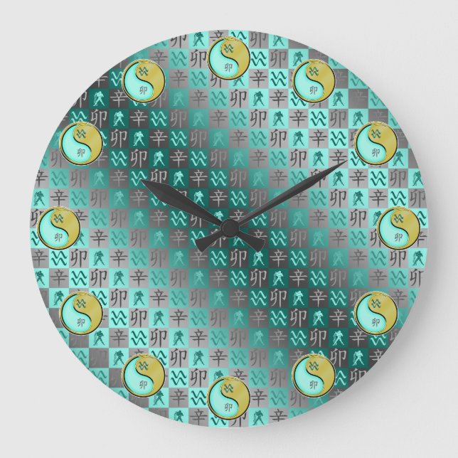 Wassermann & Metallhase Große Wanduhr (Vorderseite)