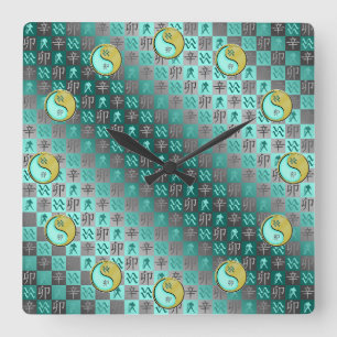 Wassermann & Metallhase Quadratische Wanduhr