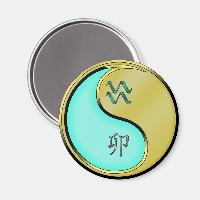 Wassermann & Metalliner Hase Magnet (Vorderseite/Rückseite)