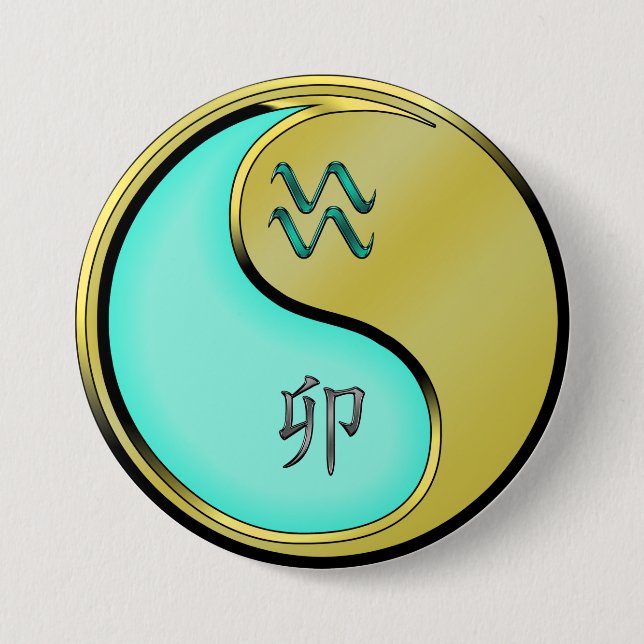 Wassermann & Metallkaninchen Button (Vorderseite)