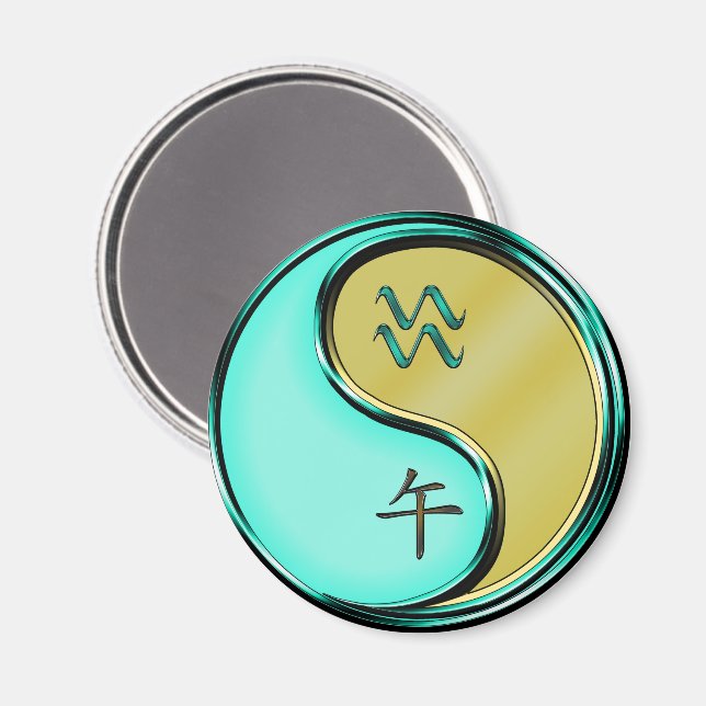 Wassermann & Metallpferd Magnet (Vorderseite/Rückseite)