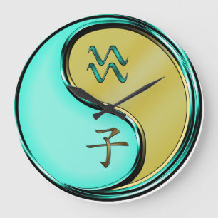 Wassermann & Metallratte Große Wanduhr