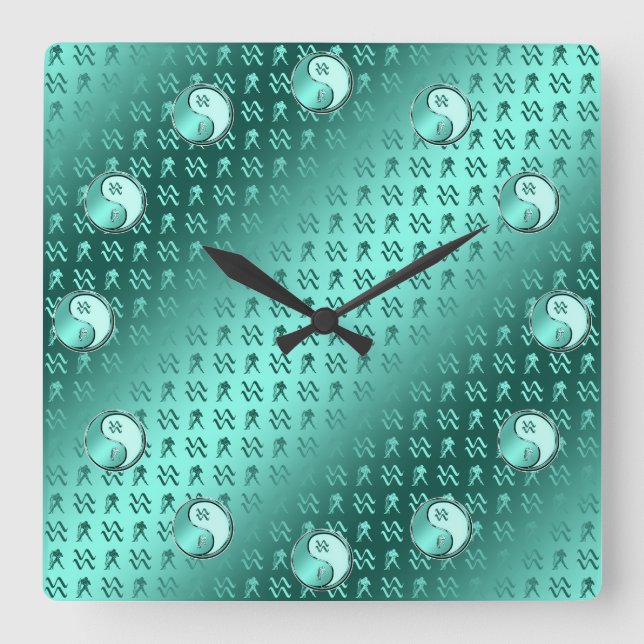 Wassermann Quadratische Wanduhr (Vorderseite)