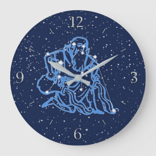 Wassermann-Sternbild und Tierkreiszeichen mit Ster Große Wanduhr
