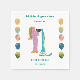 Wassermann Sternzeichen 1. Geburtstag Ballons & Kü Serviette