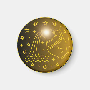 Wassermann-Sternzeichen-Emblem Minimales Himmels Magnet
