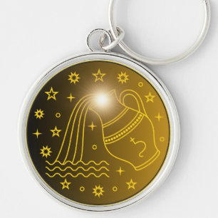 Wassermann-Sternzeichen-Emblem Minimales Himmels Schlüsselanhänger