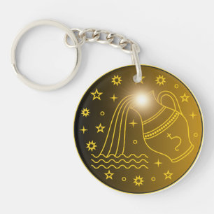 Wassermann-Sternzeichen-Emblem   Minimales Himmels Schlüsselanhänger