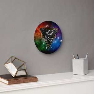 Wassermann Sternzeichen Geschenk Astrologie Runde Wanduhr