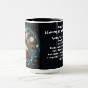 Wassermann-Sternzeichen-Kunst für 20. Januar–18. F Tasse