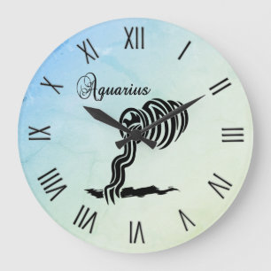 Wassermann-Sternzeichen Nebel mit römischen Ziffer Große Wanduhr