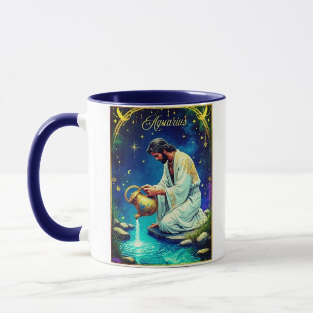 Wassermann-Sternzeichen unter einem sternenklaren  Tasse (Links)