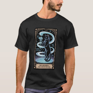 Wassermann-Tarotkarte Schwarze Katze Mystischer Ti T-Shirt