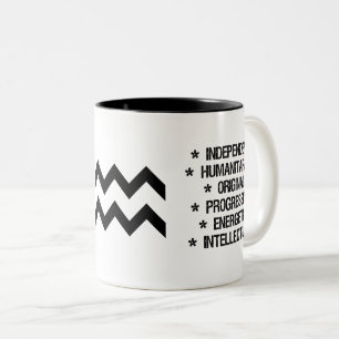Wassermann-Tierkreis-Zeichen ("das große") Zweifarbige Tasse