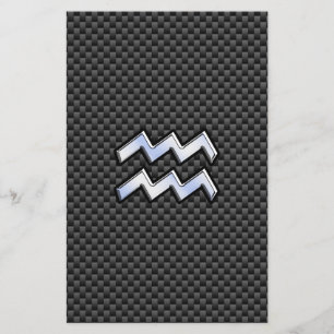 Wassermann-Tierkreis-Zeichen-Kohlenstoff-Faser-Art Briefpapier