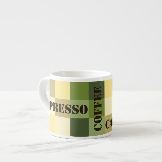 Wassermann-Vintager Schachbrett-Kaffee Espressotasse (Vorderseite Links)