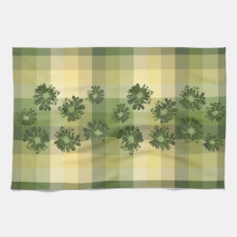 Wassermann-Vintages kariertes u. psychedelisches Geschirrtuch