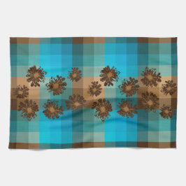 Wassermann-Vintages kariertes u. psychedelisches Geschirrtuch