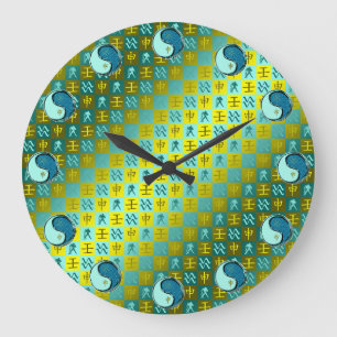 Wassermann & Wasser-Affe Große Wanduhr
