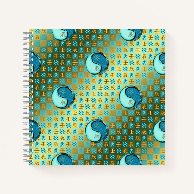 Wassermann & Wasser-Drache Notizbuch (Vorderseite)