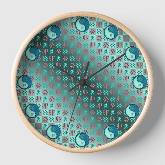 Wassermann & Wasser Kaninchen Uhr (Vorderseite)
