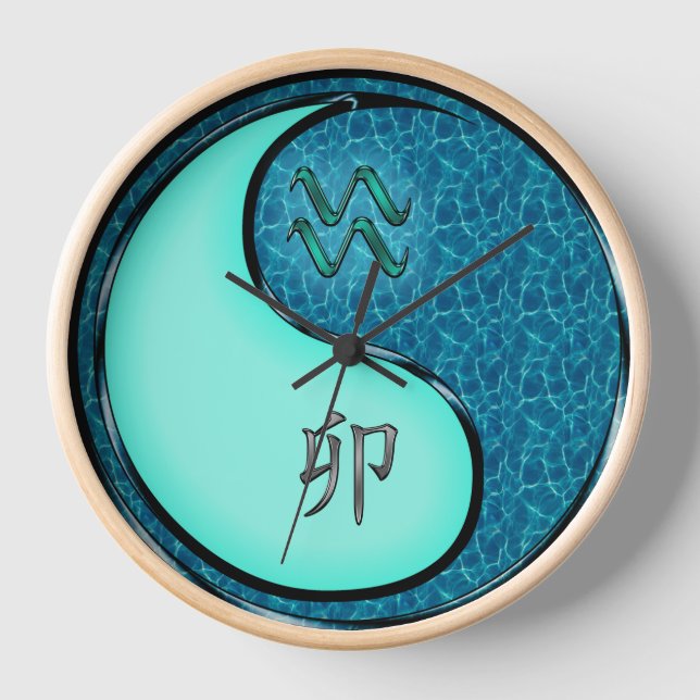 Wassermann & Wasser Kaninchen Uhr (Vorderseite)