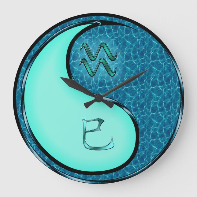 Wassermann & Wasser-Schlange Große Wanduhr (Vorderseite)