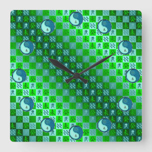 Wassermann & Wasser Ziege Quadratische Wanduhr